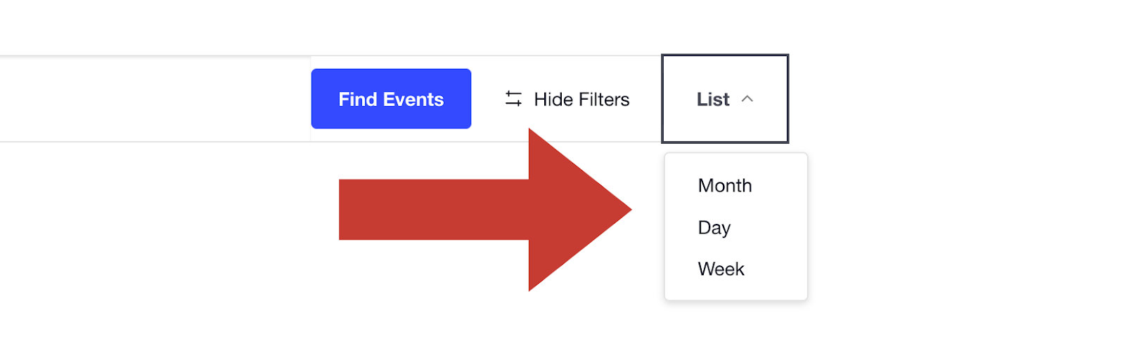 Carnegie library's type of calendar views on the main events page